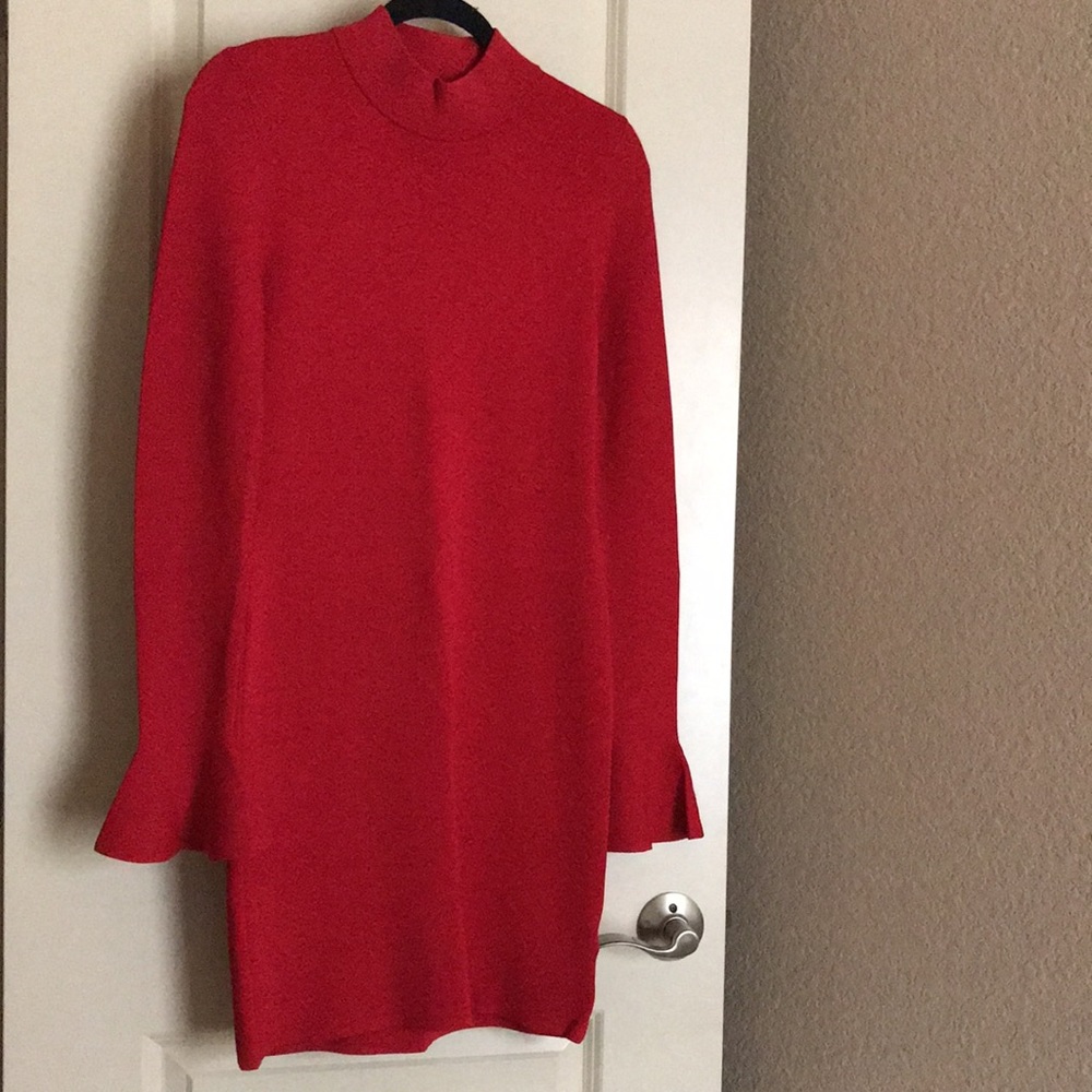 Michael Kors Red Bell sleeve Dress M
